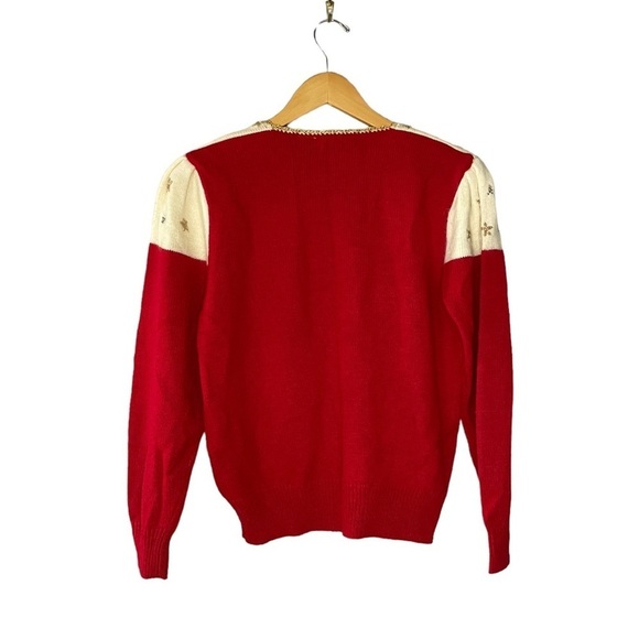 Vintage Womens Jaclyn Smith Red & Gold 80s Sweater Size Medium - Picture 3 of 5